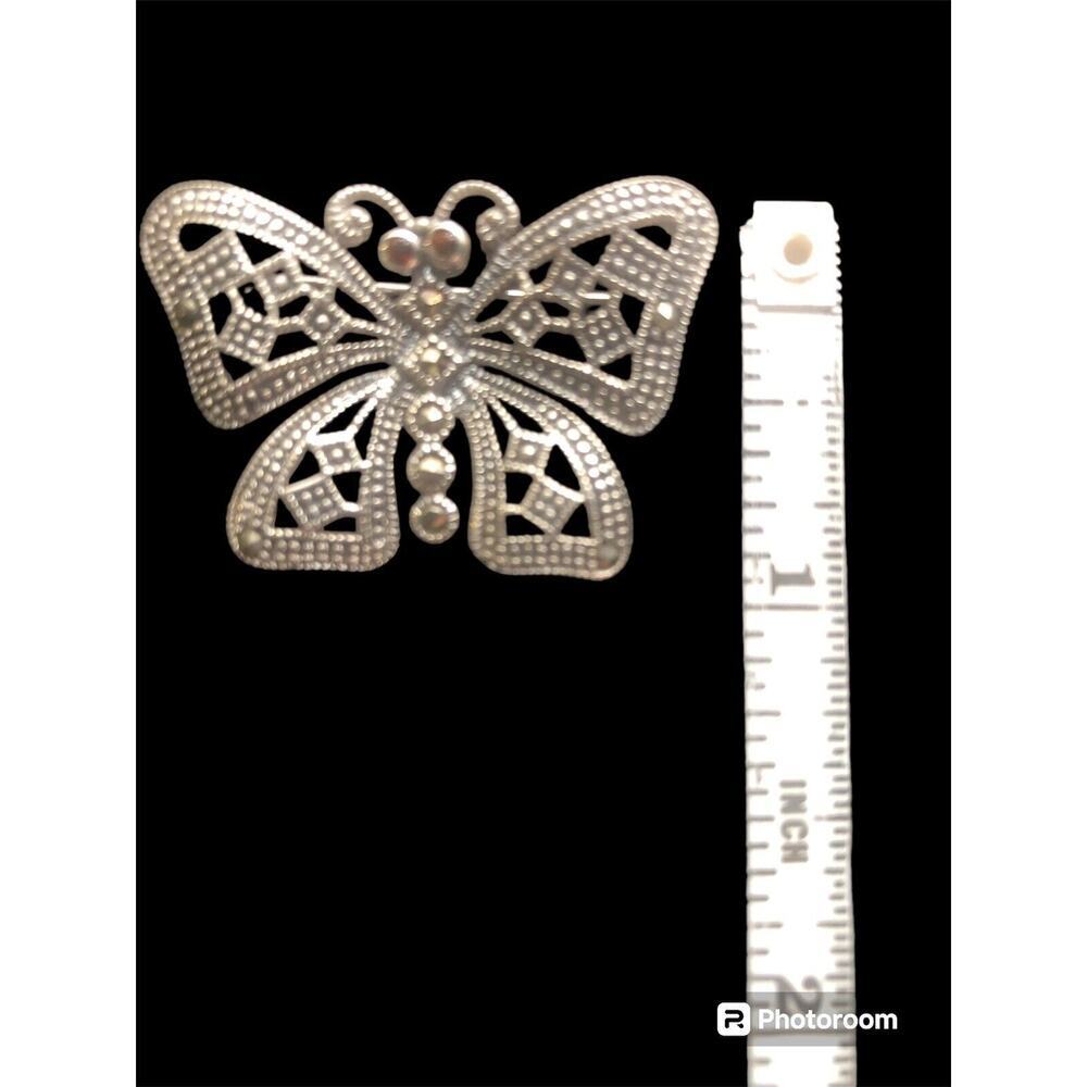 1.5" Sterling Silver 925 Butterfly Brooch Pin 6.72g - Picture 4 of 6